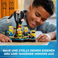 LEGO Ich – Einfach unverbesserlich 4: Gru und die Minions aus LEGO Steinen, mit tanzenden Minions zum Spielen und als Dekoration, Geschenk für Jungen und Mädchen 75582