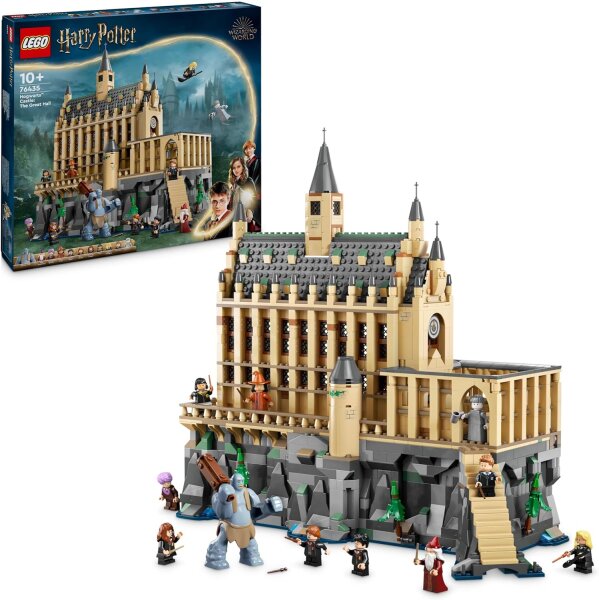 LEGO Harry Potter Schloss Hogwarts: Die Große Halle, Zauberer-Spielzeug zum Sammeln, mit 11 Minifiguren, darunter auch Hermine Granger, magisches Geschenk für Jungen und Mädchen 76435