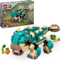 LEGO Jurassic World Baby Bumpy: Ankylosaurus, baubarer Spielzeug-Dinosaurier für Fans von Jurassic World: Neue Abenteuer, Geschenk für Jungen und Mädchen ab 7 Jahren 76962