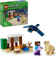 LEGO Minecraft Steves Wüstenexpedition, Set zum Videospiel für Jungs und Mädchen, Biom mit Steve, Haus, Figuren und Kamel-Spielzeug, Gamer-Geschenk für Kinder ab 6 Jahren 21251