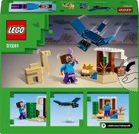 LEGO Minecraft Steves Wüstenexpedition, Set zum Videospiel für Jungs und Mädchen, Biom mit Steve, Haus, Figuren und Kamel-Spielzeug, Gamer-Geschenk für Kinder ab 6 Jahren 21251