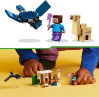 LEGO Minecraft Steves Wüstenexpedition, Set zum Videospiel für Jungs und Mädchen, Biom mit Steve, Haus, Figuren und Kamel-Spielzeug, Gamer-Geschenk für Kinder ab 6 Jahren 21251