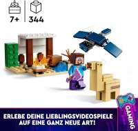 LEGO Minecraft Steves Wüstenexpedition, Set zum Videospiel für Jungs und Mädchen, Biom mit Steve, Haus, Figuren und Kamel-Spielzeug, Gamer-Geschenk für Kinder ab 6 Jahren 21251