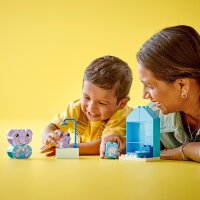 LEGO DUPLO Alltagsroutinen: Baden, Lernspielzeug für Kleinkinder ab 1 ½ Jahren, mit 2 Elefanten-Figuren für Rollenspiele, Spielzeug zur körperlichen Hygiene und Töpfchentraining 10413