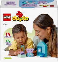 LEGO DUPLO Alltagsroutinen: Baden, Lernspielzeug für Kleinkinder ab 1 ½ Jahren, mit 2 Elefanten-Figuren für Rollenspiele, Spielzeug zur körperlichen Hygiene und Töpfchentraining 10413