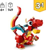 LEGO Creator 3in1 Roter Drache, Spielzeug mit 3...