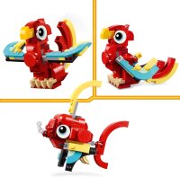 LEGO Creator 3in1 Roter Drache, Spielzeug mit 3 Tierfiguren inkl. Roter Drache, Fisch und Phönix, Tiere-Set für Kinder, Geschenk für Jungs und Mädchen ab 6 Jahren 31145