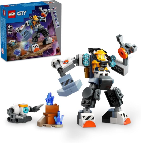 LEGO City Weltraum-Mech, Roboter-Bausatz für Kinder ab 6 Jahren, Set mit Actionfiguren-Spielzeug und Pilot-Figur, Geschenk für Jungs und Mädchen 60428