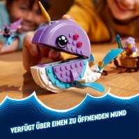 LEGO DREAMZzz Izzies Narwal-Heißluftballon, Meerestiere-Spielzeug, Rette Bunchu vor einem Albgnom, wandlungsfähiges Wal-Spielzeug für Kinder, Geschenk für Mädchen und Jungs ab 7 Jahren 71472