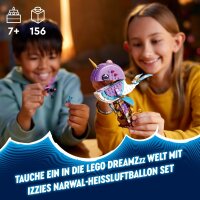 LEGO DREAMZzz Izzies Narwal-Heißluftballon, Meerestiere-Spielzeug, Rette Bunchu vor einem Albgnom, wandlungsfähiges Wal-Spielzeug für Kinder, Geschenk für Mädchen und Jungs ab 7 Jahren 71472