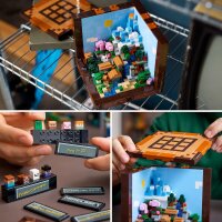 LEGO Minecraft Die Werkbank Bauset, Videospiel-Set mit 8 Figuren, darunter Steve, Alex, Kreaturen und Biomen, Modell zum 15-jährigen Jubiläum, Geschenk-Idee für Erwachsene, Männer & Frauen 21265