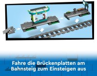 LEGO City Straßenbahn mit Haltestelle, Geschenkidee für Fans von Fahrzeug-Spielzeug ab 7 Jahren, mit 6 Minifiguren und einem Blindenhund für Rollenspiele, Bauspielzeug 60423