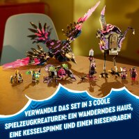 LEGO DREAMZzz Der Mitternachtsrabe der Nimmerhexe, Spielset für Jungen und Mädchen ab 9 Jahren, mit Tierfigur, Fantasy-Hütte zum Umbauen in EIN Haus, eine Spinne oder einen Vogel, Spielzeugtier 71478