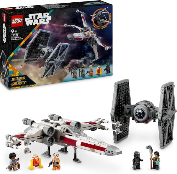 LEGO Star Wars Mashup aus TIE Fighter & X-Wing, baubare Spielzeug-Sternjäger, Geschenkidee für Kinder, anpassbare Sternenschiffe, Geschenk für Jungen, Mädchen und alle Fans 75393