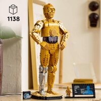 LEGO Star Wars C-3PO B, baubarer Droide, Modell zum Sammeln, Bauen und Ausstellen, nostalgische Geschenkidee für Erwachsene und Fans, Sammlerstück 75398