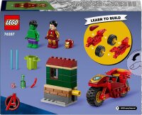 LEGO Marvel Iron Man mit Bike und der Hulk, Superhelden-Bauspielzeug für Kinder, Spielset zum Sammeln mit Bike und Minifiguren, Geschenk für Mädchen und Jungen ab 4 Jahren 76287