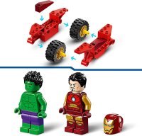 LEGO Marvel Iron Man mit Bike und der Hulk, Superhelden-Bauspielzeug für Kinder, Spielset zum Sammeln mit Bike und Minifiguren, Geschenk für Mädchen und Jungen ab 4 Jahren 76287