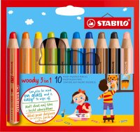 STABILO - woody 3in1 Farbstift Buntstift 10er Etui