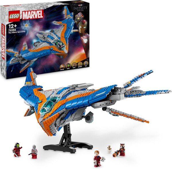 LEGO Marvel Guardians of The Galaxy Die Milano baubares Raumschiff Modell mit 4 Superhelden Minifiguren Avengers Flieger fur Weltraumabenteuer