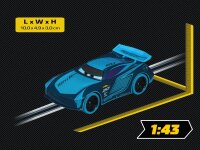 Carrera - 20064221 - Carrera GO!!! Jackson Storm Slotcar I Maßstab 1:43 I Offiziell Disney Pixar I Authentische Nachbildung I Glow in the Dark Funktion mit leuchtenden Scheinwerfern I Ideal für Kinder