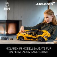 LEGO Technic McLaren P1, Set mit Supersportwagen für Erwachsene, Geschenk für Autofans, maßstabsgetreues Sammlerstück mit V8-Kolbenmotor und 7-Gang-Getriebe, Modell-Auto 42172