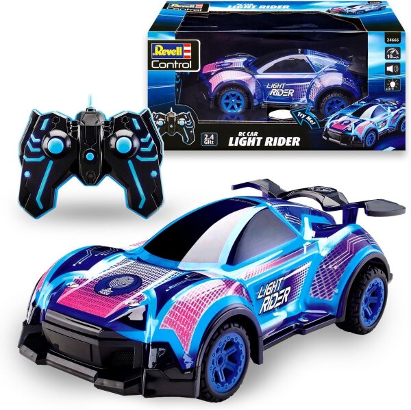 Revell Control Revell 24666 RV Car Light Rider 1:16 RC Einsteiger Modellauto Elektro Rennwagen Modellbau, Blau