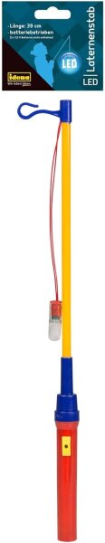 Idena 8330026 - LED-Laternenstab, Länge 39 cm, batteriebetrieben, LED-Licht, Mehrfarbig, St. Martin, Lichterfest, Laternenumzug, Advent, Weihnachten