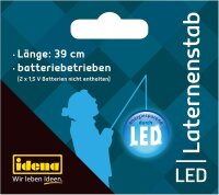 Idena 8330026 - LED-Laternenstab, Länge 39 cm, batteriebetrieben, LED-Licht, Mehrfarbig, St. Martin, Lichterfest, Laternenumzug, Advent, Weihnachten