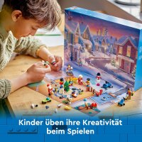 LEGO City Adventskalender 2024, Adventsgeschenk für Kinder ab 5 Jahren, 24 Überraschungen, Minifiguren in Weihnachtspullis, Weihnachtsmann und Frau Weihnachtsmann 60436