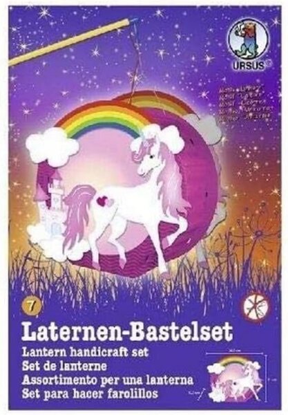 Ursus 18710007F - Laternen Bastel-Set Easy Line "Einhorn", Set mit Materialien zum selber Basteln einer Laterne (ca. 26 x 21 x 10,3 cm), inklusive Anleitung, ideal für den nächsten Laternenlauf