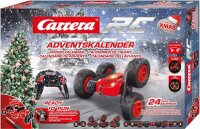 Carrera RC X-Mas Turnator I Adventskalender für Kinder & Erwachsene, Jungs & Mädchen I Adventskalender Bausatz I LED-Beleuchtung I Langanhaltender Fahrspaß & Schnelles Aufladen I Ferngesteuertes Auto