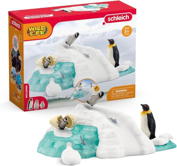 schleich 42661 Pinguin-Familienspaß, ab 3 Jahren, WILD LIFE - Spielset, 14 Teile