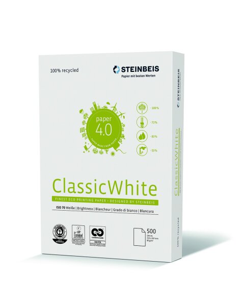 Steinbeis No 1 - Classic White 80g/m² DIN-A3 500 Blatt 100% Recycling