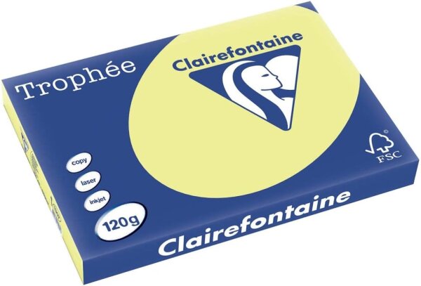Clairefontaine Trophée 1307C Hellgelb 120g/m² DIN-A3 - 250 Blatt