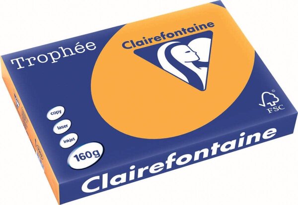Clairefontaine Trophee Color FSC Mix mandarine 160g/m² DIN-A3 - 250 Blatt